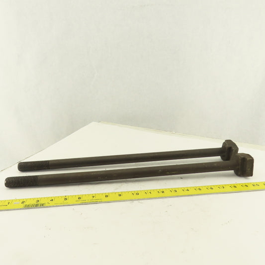 7/8-9 Threaded T-Slot Bolt 1-3/4" Head Width 19-1/2" Long Underhead Lot Of 2