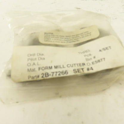 Wetmore 2B-77266 Set # 4 Hobbing Form Mill Cutters Lot Of 4