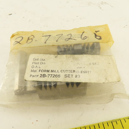 Wetmore 2B-77266 Set #3 Hobbing Form Mill Cutters Lot Of 4