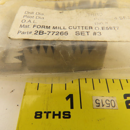Wetmore 2B-77266 Set #3 Hobbing Form Mill Cutters Lot Of 4