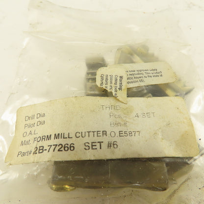 Wetmore 2B-77266 Set #6 Hobbing Form Mill Cutters Lot Of 4