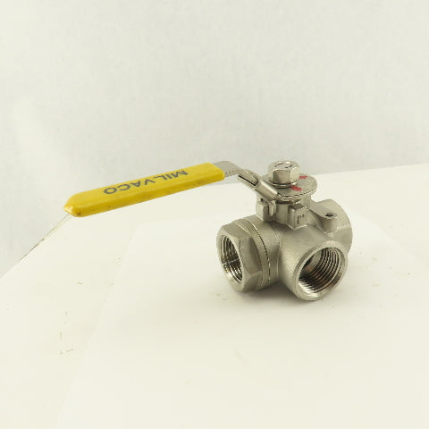 Milvaco 1" Stainless Steel 3 Way Divert Ball Valve 1000 WOG