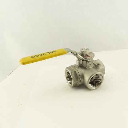 Milvaco 1" Stainless Steel 3 Way Divert Ball Valve 1000 WOG