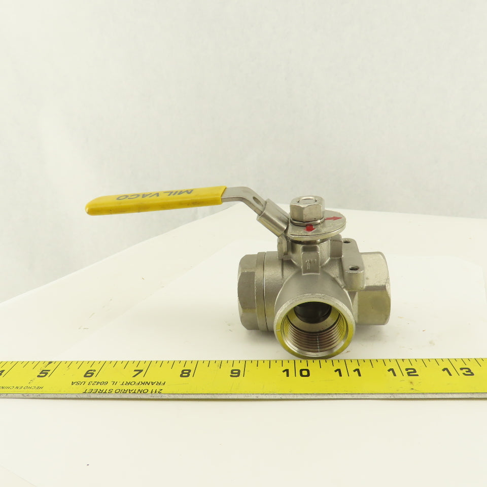 Milvaco 1" Stainless Steel 3 Way Divert Ball Valve 1000 WOG