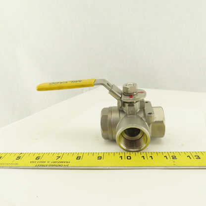 Milvaco 1" Stainless Steel 3 Way Divert Ball Valve 1000 WOG