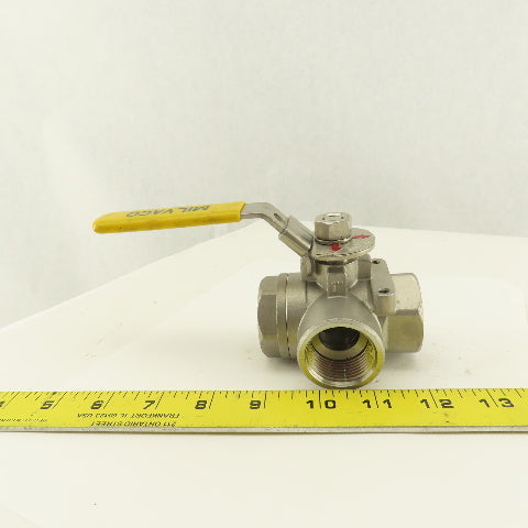 Milvaco 1" Stainless Steel 3 Way Divert Ball Valve 1000 WOG