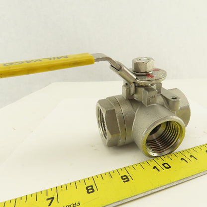 Milvaco 1" Stainless Steel 3 Way Divert Ball Valve 1000 WOG