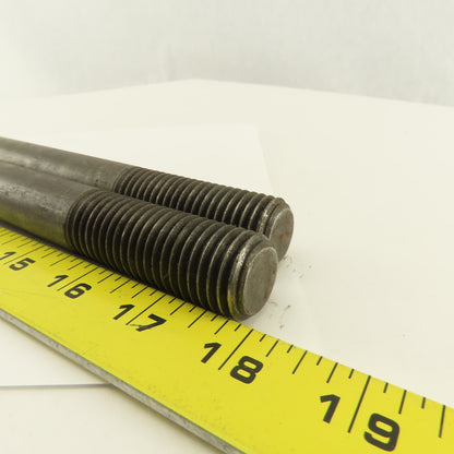 7/8-8 Threaded End Stud Hold Down 2-1/4" Thread Length 12" OAL Lot Of 2
