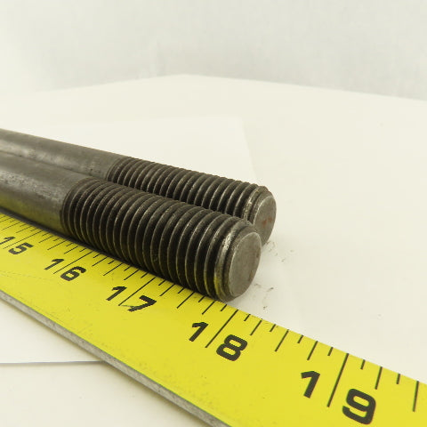 7/8-8 Threaded End Stud Hold Down 2-1/4" Thread Length 12" OAL Lot Of 2