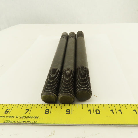 7/8-8 Threaded End Stud Hold Down 2-1/4" Thread Length 10" OAL Lot Of 3