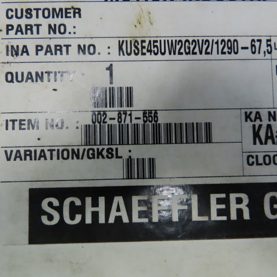 INA KUSE45UW2G2V2/1290-67,5 Linear Guide Rail Bearings 1290mm W/2 Bearing Block