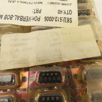 Tyco 0747904-4 9 Position Male Solder Cup D-Sub Mini Connector Lot Of 30