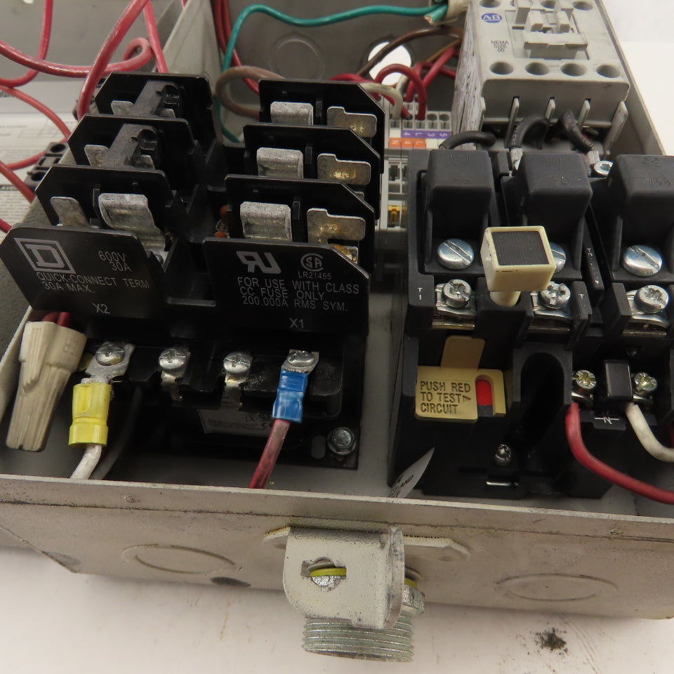 Allen Bradley 509-TAD 600V 2Hp 32A Motor Stater 120V Control Transformer Size 00