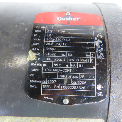 Gusher MSC4-11-1000FJ-4 10Hp Multistage Centrifugal Coolant Pump 2x3/4" 3Ph