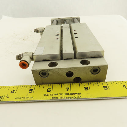 SMC 1" Bore 4" Travel Double Ended Stroke Air Slide Unit