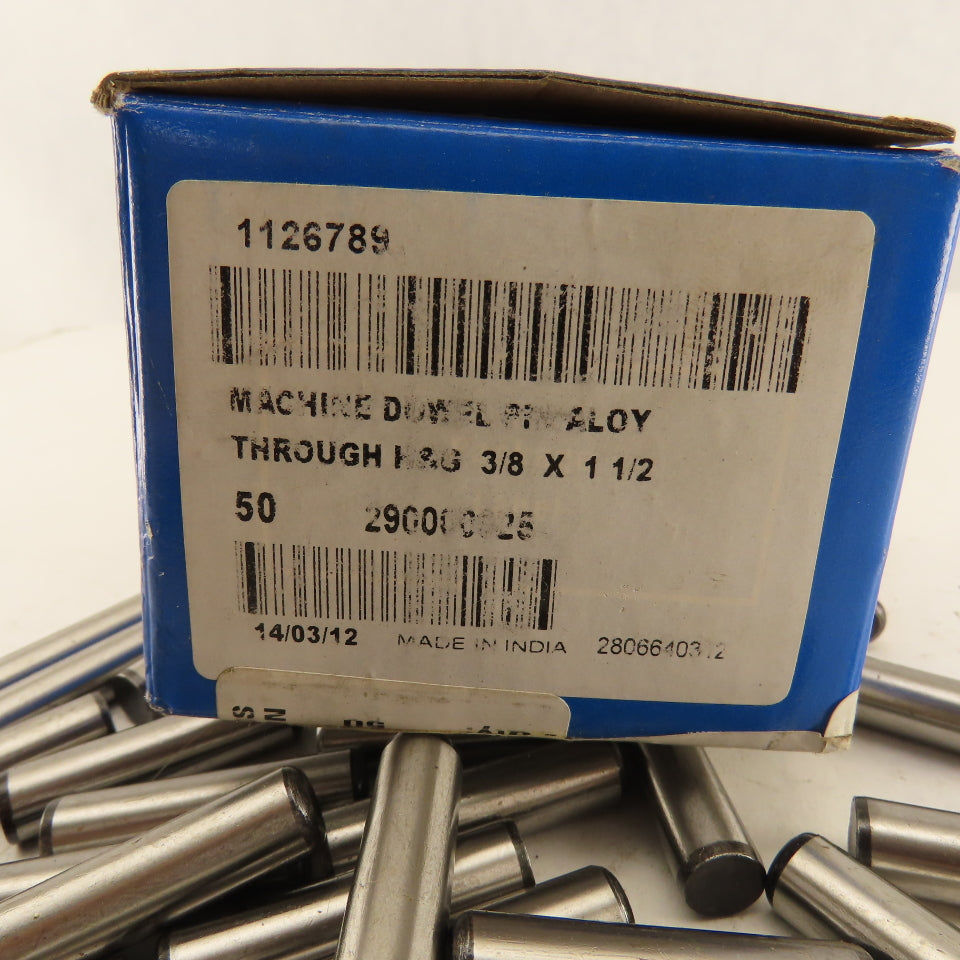 Fastenal 1126789 3/8" x 1-1/2" Steel Alloy Machine Dowel Pin Lot Of 46