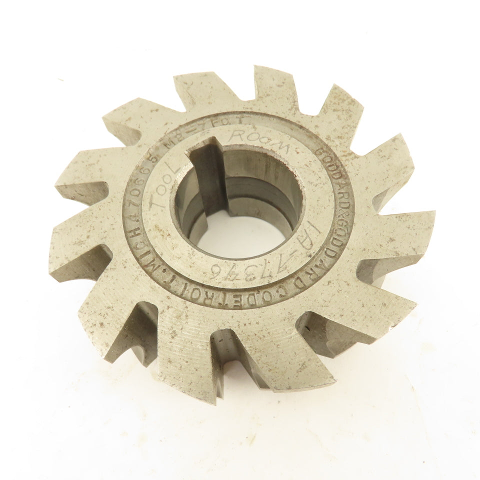 Goddard & Goddard M2-7FCT 3-3/4" OD 12T  Form Mill Cutter Rake GR .326