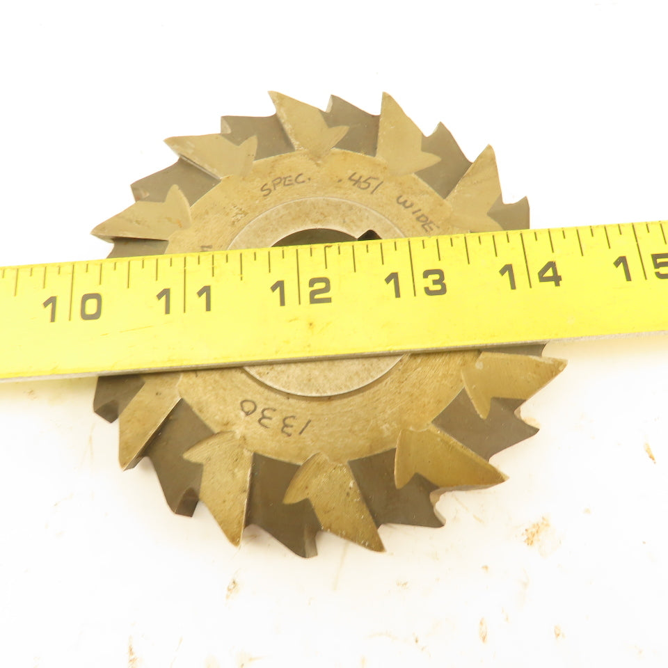 4-1/2" OD .451 Wide 25 Tooth Cross Cut Slot Cutter 1-1/4" Bore