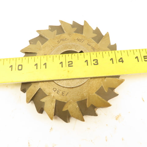 4-1/2" OD .451 Wide 25 Tooth Cross Cut Slot Cutter 1-1/4" Bore