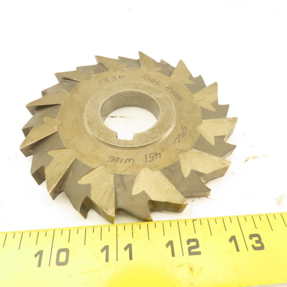 4-1/2" OD .451 Wide 25 Tooth Cross Cut Slot Cutter 1-1/4" Bore