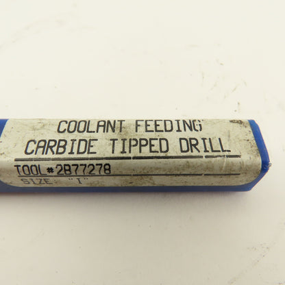 CJT 2B77278 Kooltwist 17/34" Dia Size "I" Coolant Fed Carbide Tip Drill