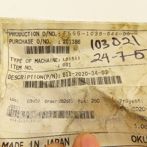 Okuma F555-1038-644-00 LB15II Threaded Joint