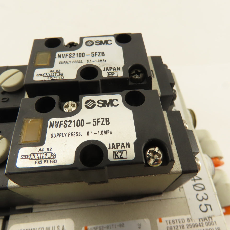 SMC NVFS2100-5FZB 2 Position Solenoid Valve Manifold Assembly 24VDC