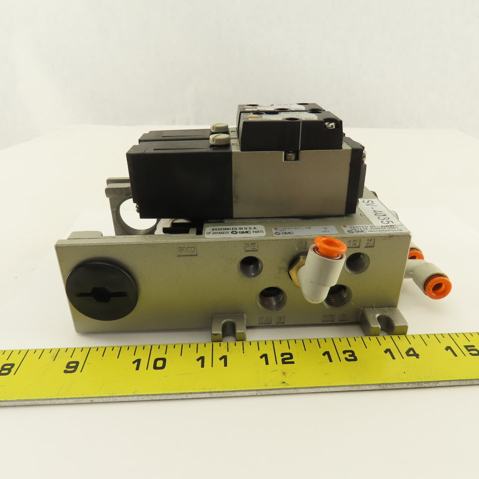 SMC NVFS2100-5FZB 2 Position Solenoid Valve Manifold Assembly 24VDC