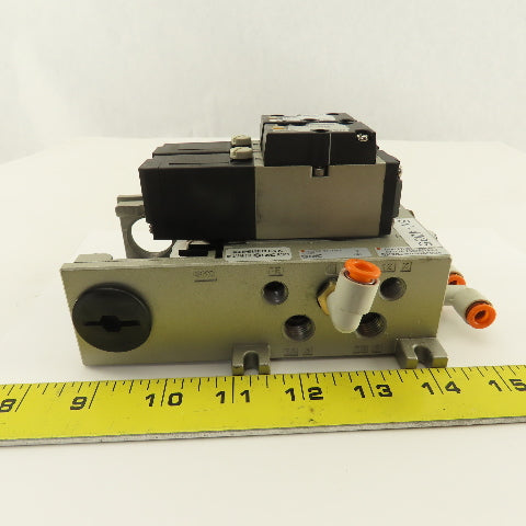 SMC NVFS2100-5FZB 2 Position Solenoid Valve Manifold Assembly 24VDC