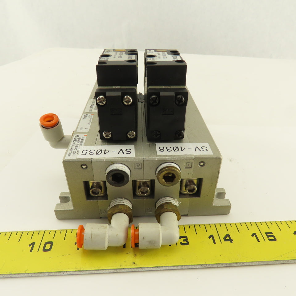 SMC NVFS2100-5FZB 2 Position Solenoid Valve Manifold Assembly 24VDC