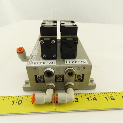 SMC NVFS2100-5FZB 2 Position Solenoid Valve Manifold Assembly 24VDC