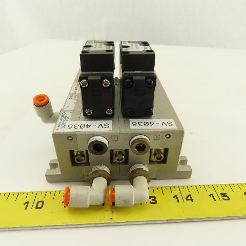 SMC NVFS2100-5FZB 2 Position Solenoid Valve Manifold Assembly 24VDC
