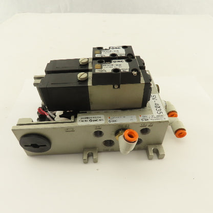 SMC NVFS2100-5FZB 2 Position Solenoid Valve Manifold Assembly 24VDC