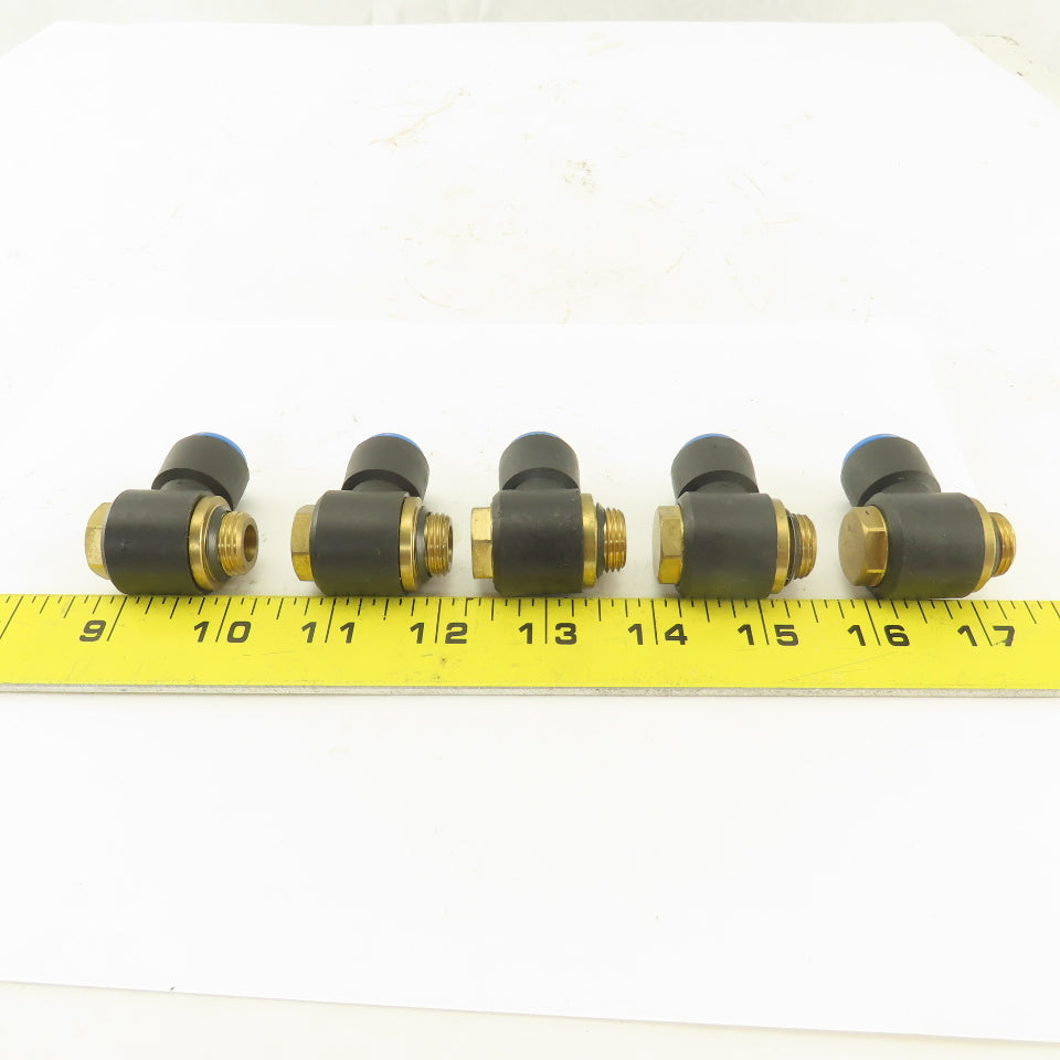 SMC 12mm Tube Push To Connect Swivel 3/8NPT 90° Elbow Lot Of 5