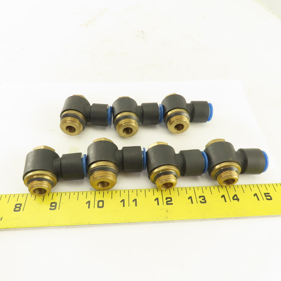 SMC 12mm Tube Push To Connect Swivel 3/8NPT 1/2NPT 90° Elbow Lot Of 7