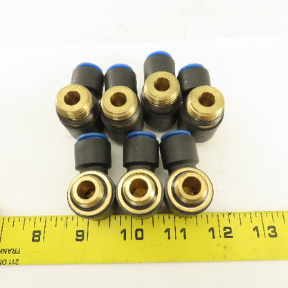 SMC 12mm Tube Push To Connect Swivel 3/8NPT 1/2NPT 90° Elbow Lot Of 7