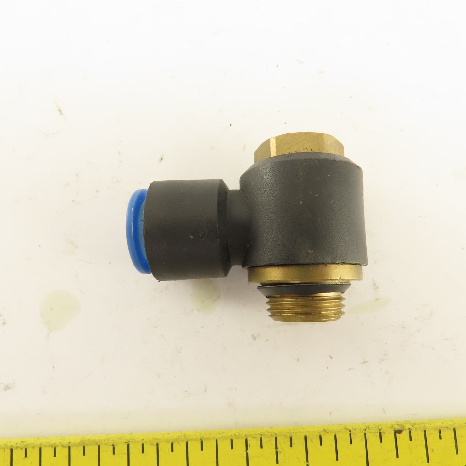 SMC 12mm Tube Push To Connect Swivel 3/8NPT 1/2NPT 90° Elbow Lot Of 7