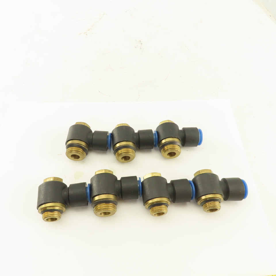 SMC 12mm Tube Push To Connect Swivel 3/8NPT 1/2NPT 90° Elbow Lot Of 7