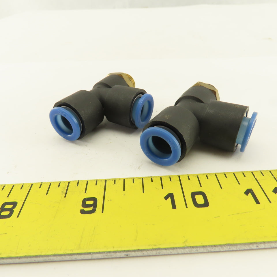 SMC 1/2-20 (-5) JIC Flare x 10mm x 10mm Tube Push To Connect Run Tee Lot Of 2