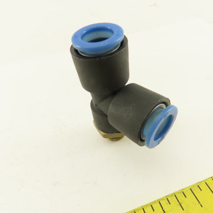 SMC 1/2-20 (-5) JIC Flare x 10mm x 10mm Tube Push To Connect Run Tee Lot Of 2