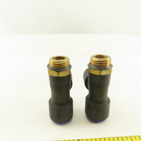 SMC 3/8NPT  x 12mm x 12mm Tube Push To Connect Run Tee Lot Of 2
