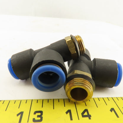 SMC 3/8NPT  x 12mm x 12mm Tube Push To Connect Run Tee Lot Of 2