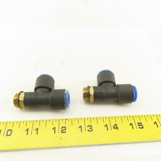SMC 3/8NPT  x 12mm x 12mm Tube Push To Connect Run Tee Lot Of 2
