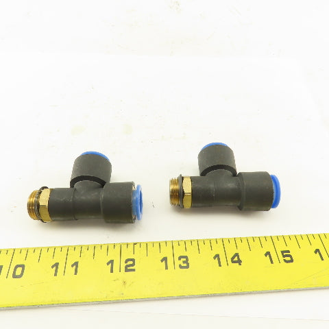 SMC 3/8NPT  x 12mm x 12mm Tube Push To Connect Run Tee Lot Of 2