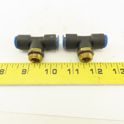 SMC 3/8NPT  x 10mm x 10mm Tube Push To Connect Branch Tee Lot Of 2