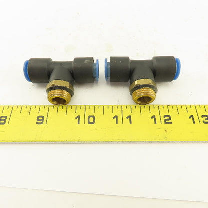 SMC 3/8NPT  x 10mm x 10mm Tube Push To Connect Branch Tee Lot Of 2