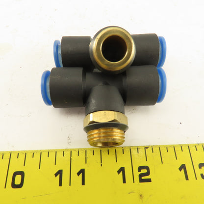 SMC 3/8NPT  x 10mm x 10mm Tube Push To Connect Branch Tee Lot Of 2