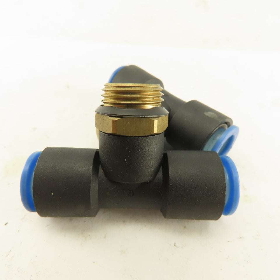 SMC 3/8NPT  x 10mm x 10mm Tube Push To Connect Branch Tee Lot Of 2