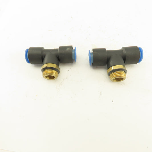 SMC 3/8NPT  x 10mm x 10mm Tube Push To Connect Branch Tee Lot Of 2