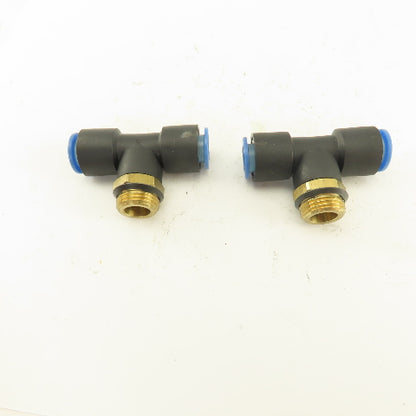 SMC 3/8NPT  x 10mm x 10mm Tube Push To Connect Branch Tee Lot Of 2